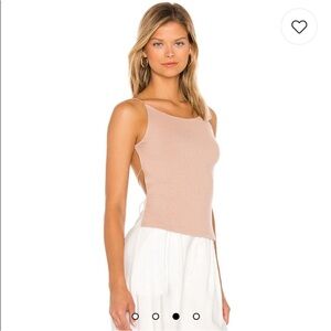 LNA Nude Sander Ribbed Backless Tank Top